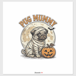 Pug Mummy Halloween Vintage Dog Shirt Design_1