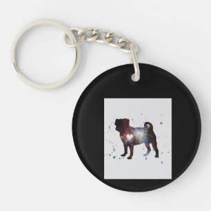 Pug Nebula Pug Dog Lover Nebula Lover Gift Keychain