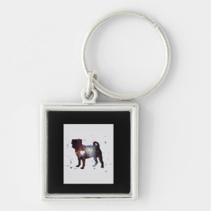 Pug Nebula Pug Dog Lover Nebula Lover Gift Keychain