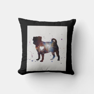 Pug Nebula Pug Dog Lover Nebula Lover Gift Throw Pillow