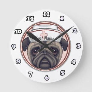 Pug Nurse  clock