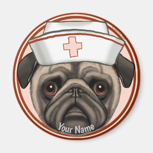 Pug Nurse Magnet