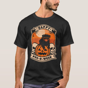 Pug-O-Ween: Halloween Themed Pug, Pumpkins, and Sk T-Shirt