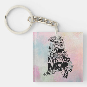 Pug of Type Keychain