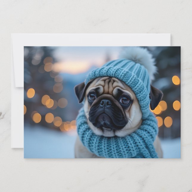 Pug or dog Christmas Card (Front)