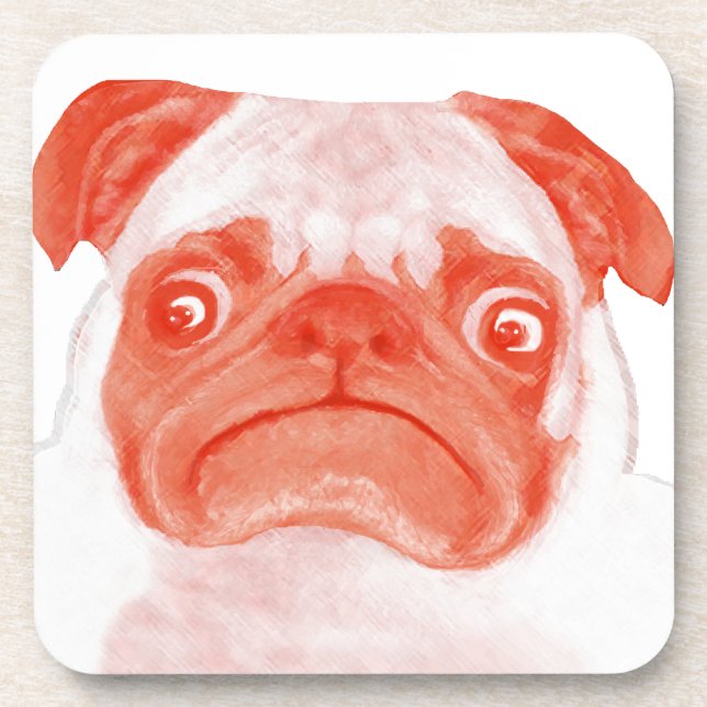 PUG_orange3.png Coaster (Front)