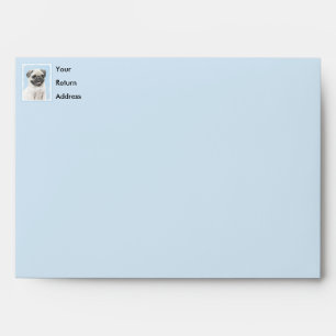 Pug Painting - Cute Original Dog Art Envelope
