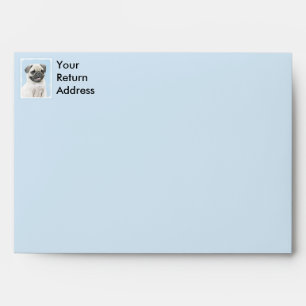Pug Painting - Cute Original Dog Art Envelopes