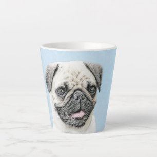 Pug Painting - Cute Original Dog Art Latte Mug