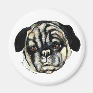 Pug painting on canvas Magnet