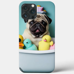 Pug Paradise: A Bathing Beauty in the Tub iPhone 13 Pro Max Case