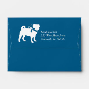 Pug Party Blue Theme Celebration Envelope