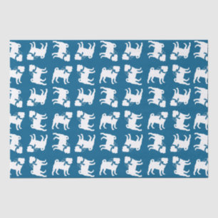 Pug Party Blue Theme Celebration Tissue Paper