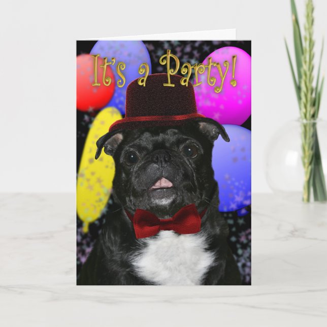 Pug party invitation (Front)