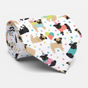 Pug Party Tie