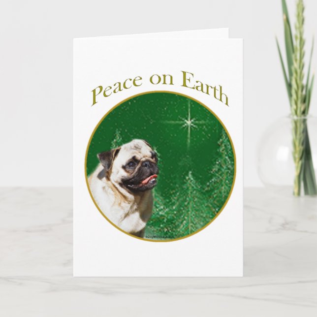 Pug Peace Holiday Card (Front)