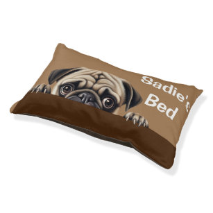 Pug Peeking Dog Puppy Pillow Bed