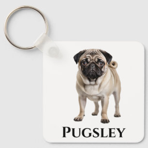Pug Personalize Keychain