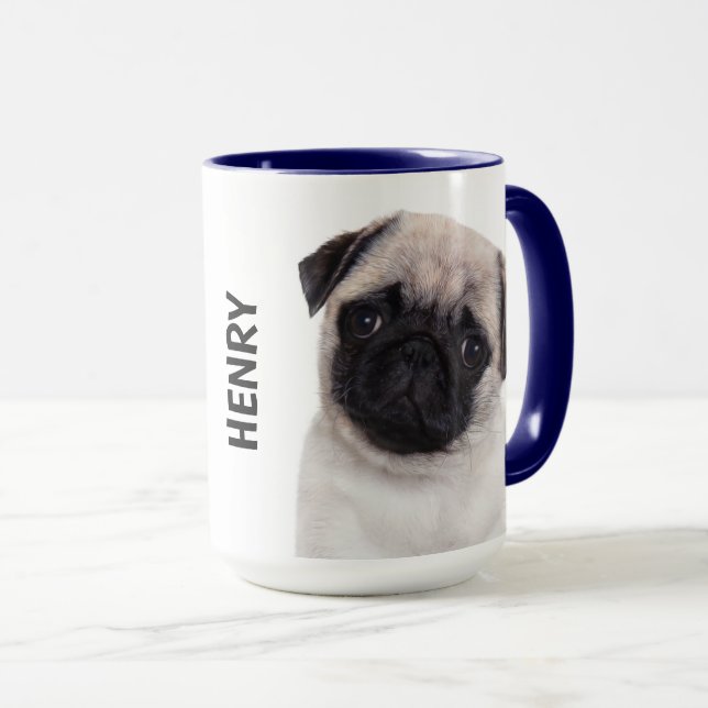 Pug Personalized  Mug (Front Right)