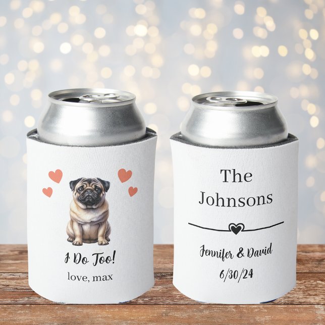 Pug Pet Wedding Can Cooler (Creator Uploaded)