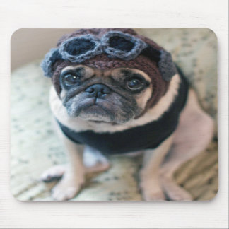 Pug Pilot Mouse Pad