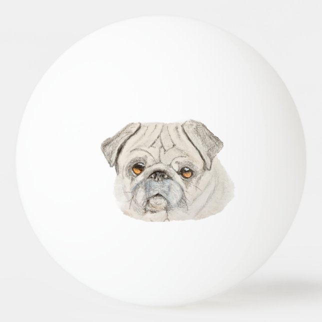 Pug Ping Pong Ball (Front)