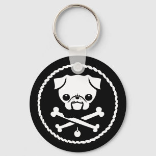 Pug Pirate Keychain
