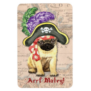 Pug Pirate Magnet