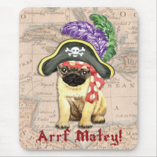 Pug Pirate Mouse Pad