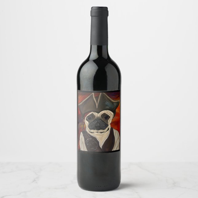 Pug Pirate Wine Label (Front)