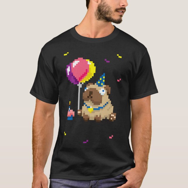 Pug Pixel Art T-Shirt (Front)