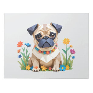Pug Playful Adorable Fun Animal Colorful Geometric Notepad