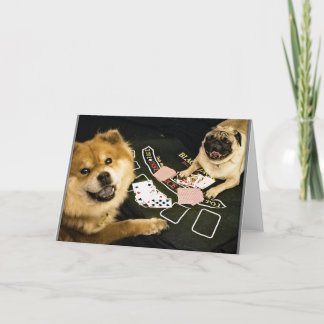 Pug Poker Greeting card