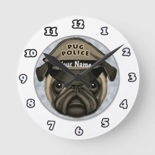 Pug Police clock