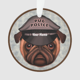 Pug Police Ornament