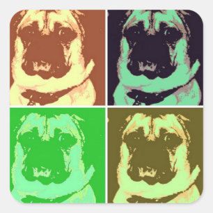 Pug Pop Art Square Sticker