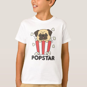 Pug Popcorn Time Funny Animals In Fast Food T-Shirt