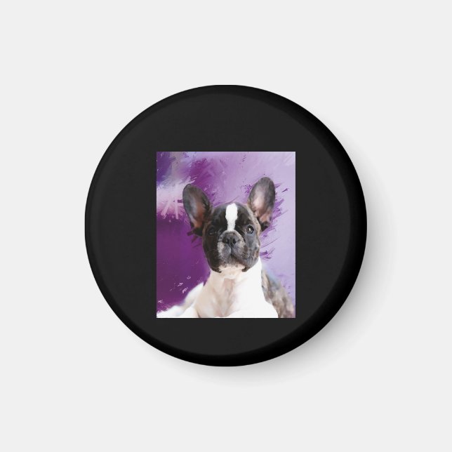 Pug Portrait Art Cute Pug Magnet (Front)