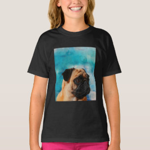 Pug Portrait Cute Pug Face Pug Lover T-Shirt