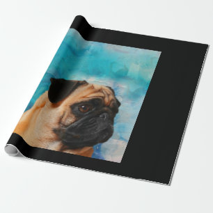 Pug Portrait Cute Pug Face Pug Lover Wrapping Paper