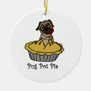 Pug Pot Pie Ceramic Ornament