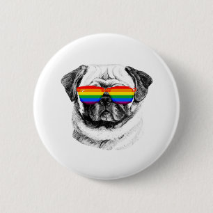 Pug Pride Sunglasses 2 Inch Round Button