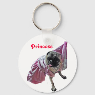 Pug Princess Keychain