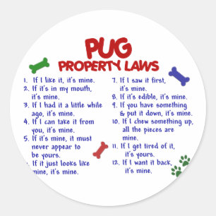 PUG Property Laws 2 Classic Round Sticker