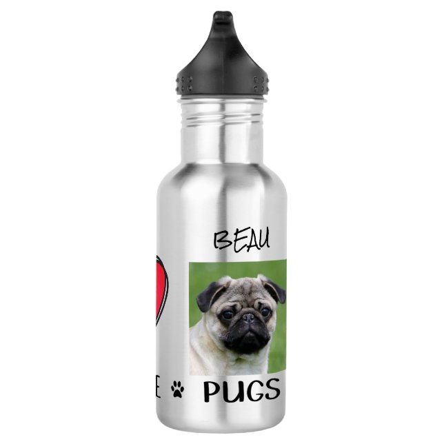 Pug Pugs Dog Lovers 532 Ml Water Bottle (Right)