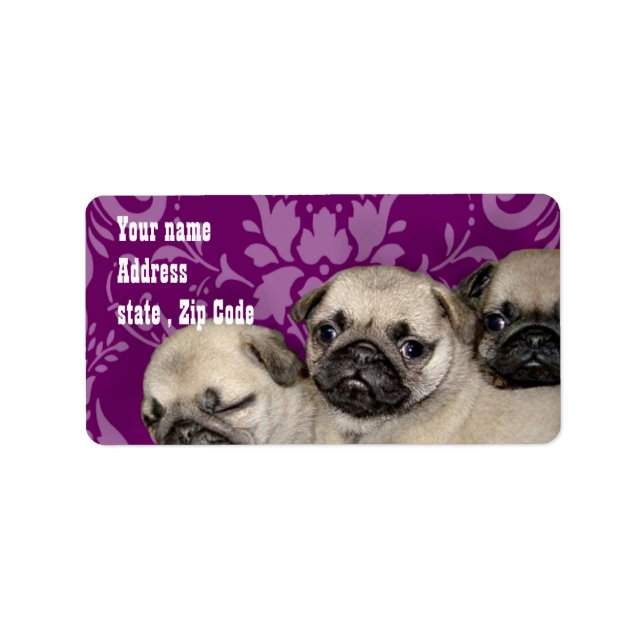Pug Puppies Label (Front)