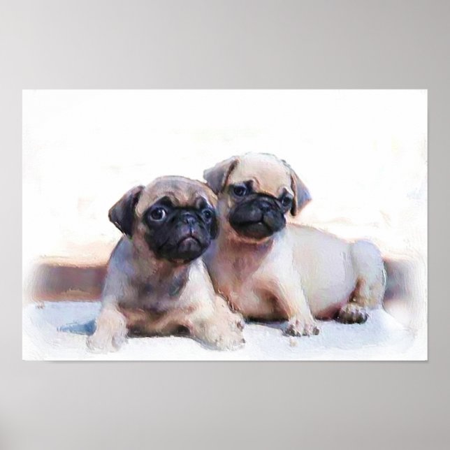 Pug puppies poster (Front)