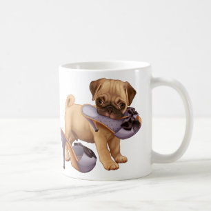 Pug Puppy and Shoe Coffee Mug