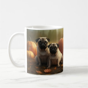 Pug Puppy Autumn Delight Pumpkin Coffee Mug