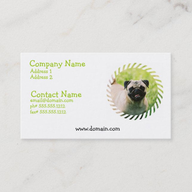 Pug Puppy Business Card (Front)